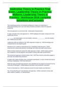 leadership Theory to Practice Final Exam&comma; Leadership Theory in Practice Midterm&comma; Leadership Theory & Practice - Northouse 2016 complete questions and answers