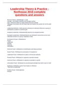 Leadership Theory & Practice - Northouse 2016 complete questions and answers
