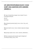 UST ABSN PATHOPHARMACOLOGY 1 EXAM SCRIPT 2026 QUESTIONS WITH ANSWERS GRADED A&plus;