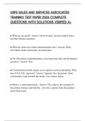 USPS SALES AND SERVICES ASSOCIATES TRAINING TEST PAPER 2026 COMPLETE QUESTIONS WITH SOLUTIONS VERIFIED A&plus;