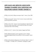 USPS SALES AND SERVICES ASSOCIATES TRAINING EXAMPREP 2026 QUESTIONS AND SOLUTIONS ALREADY PASSED GRADED A&plus;