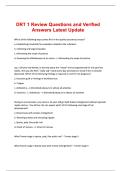 DRT 1 Review Questions and Verified Answers Latest Update