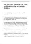 USAV VOLLEYBALL TRAINING ACTUAL EXAM PAPER 2026 QUESTIONS WITH ANSWERS GRADED A