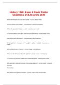 History 1020&semi; Exam 2 David Carter Questions and Answers 2026