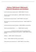 History 1020 Exam 2 Malczycki &lpar;Auburn&rpar; Questions and Answers