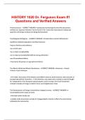 HISTORY 1020 Dr&period; Ferguson Exam -1 Questions and Verified Answers&period;