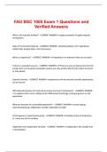 FAU BSC 1005 Exam 1 Questions and Verified Answers