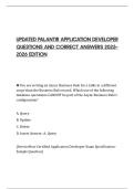 UPDATED PALANTIR APPLICATION DEVELOPER QUESTIONS AND CORRECT ANSWERS 2025&ndash; 2026 EDITION