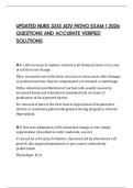 UPDATED NURS 5315 ADV PATHO EXAM 1 2026 QUESTIONS AND ACCURATE VERIFIED SOLUTIONS
