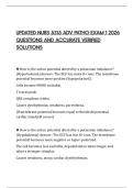UPDATED NURS 5315 ADV PATHO EXAM 1 2026 QUESTIONS AND ACCURATE VERIFIED SOLUTIONS