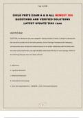 CHILD PRITE EXAM A & B ALL NEWEST 500 QUESTIONS AND VERIFIED SOLUTIONS LATEST UPDATE THIS YEAR
