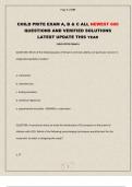 CHILD PRITE EXAM A&comma; B & C ALL NEWEST 600 QUESTIONS AND VERIFIED SOLUTIONS LATEST UPDATE THIS YEAR