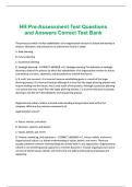 HR Pre-Assessment Test Questions and Answers Correct Test Bank&period;