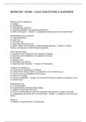 BADM 350- EXAM 1 QUIZ QUESTIONS & ANSWERS