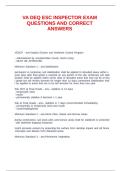 VA DEQ ESC INSPECTOR EXAM QUESTIONS AND CORRECT ANSWERS