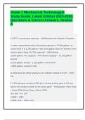 Grade 1 Mechanical Technologist Study Guide&period; Latest Edition 2025-2026&period; Questions & Correct Answers&period; Graded A