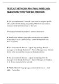 TESTOUT NETWORK PRO FINAL PAPER 2026 QUESTIONS WITH VERIFIED ANSWERS