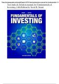Test Bank & Solution Manual for Fundamentals of investing&comma; 14th Edition by Scott B&period; Smart&comma; All Chapters &vert;&vert;Complete A&plus; Guide