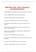 NDSU Micro 202 - Exam 3 Questions and Verified Answers