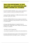 TEXAS CODE ENFORCEMENT CE FINAL TEST PAPER 2026 EXAM QUESTIONS AND CORRECT ANSWERS 100&percnt; ACCURATE
