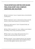 TEXAS ESTHETICIAN WRITTEN STATE BOARD FINAL EXAM SCRIPT 2026 COMPLETE QUESTIONS AND SOLUTIONS