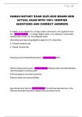 HAWAII NOTARY EXAM 2025-2026 BRAND NEW ACTUAL EXAM WITH 100- VERIFIED QUESTIONS AND CORRECT ANSWERS&period;
