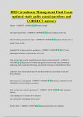HHS Greenhouse Management Final Exam  updated study guide actual questions and  CORRECT answers