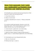 TEXAS FOOD MANAGER STUDY GUIDE 2026 LEARN2SERVE 360TRAINING EXAM QUESTIONS AND VERIFIED SOLUTIONS
