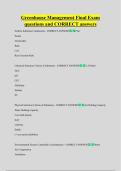 Greenhouse Management Final Exam  questions and CORRECT answers