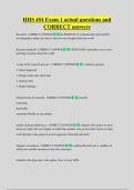 HHS 454 Exam 1 actual questions and  CORRECT answers