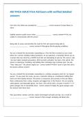 HSI YMCA ADULT First Aid Exam with verified detailed answers