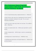 Ohio Stationary Steam Engineer&period; Latest Edition 2025-2026&period; Questions & Correct Answers&period; Graded A