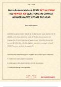Metro Broker Academy Agency Final Exam ALL NEWEST 200 QUESTIONS AND VERIFIED SOLUTIONS LATEST UPDATE THIS YEAR