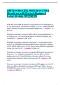ATI Parenteral &lpar;IV&rpar; Medications Test&vert;  Questions with Correct Answers &vert;  Latest Update &lpar;2025&sol;2026&rpar;        A nurse is preparing to administer lactated Ringer's 2 L to infuse over 16  hr&period; The drop factor of the manual IV tubing is 10 gtt&sol;mL