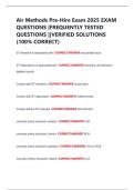 Air Methods Pre-Hire Exam 2025 EXAM  QUESTIONS |FREQUENTLY TESTED  QUESTIONS ||VERIFIED SOLUTIONS  (100% CORRECT) 