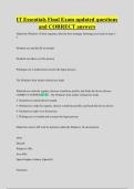 IT Essentials Final Exam updated questions  and CORRECT answers