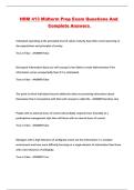 HRM 413 Midterm Prep Exam Questions And Complete Answers 