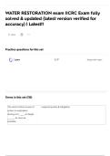 WATER RESTORATION exam IICRC Exam fully solved & updated (latest version verified for accuracy) | Latest!!