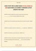 OHIO STATE FIRE ALARM EXAM ACTUAL EXAM ALL 300 QUESTIONS and CORRECT ANSWERS LATEST UPDATE THIS YEAR