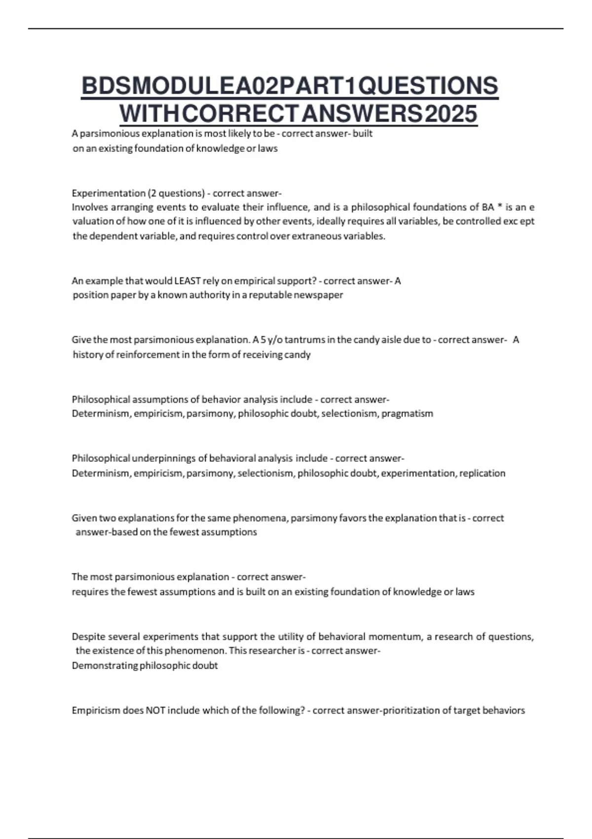 BDS MODULE A02 PART 1 QUESTIONS WITH CORRECT ANSWERS 2025.pdf ...