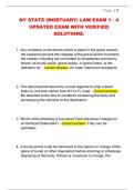 NY STATE &lpar;MORTUARY&rpar; LAW EXAM 1 - 4 UPDATED EXAM WITH VERIFIED SOLUTIONS