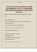 Tree Risk Assessment Qualification &lpar;TRAQ&rpar; exam COMPLETE NEWEST 300 QUESTIONS AND VERIFIED SOLUTIONS LATEST UPDATE THIS YEAR