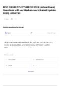 EPIC OR350 STUDY GUIDE 2025 &lpar;Actual Exam&rpar; Questions with verified Answers &lpar;Latest Update 2025&rpar; UPDATE&excl;&excl;