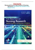 Test Bank for Burns and Grove&rsquo;s The Practice of Nursing Research 9th Edition by Jennifer Gray&comma; Susan Grove All Chapters 1-29 LATEST