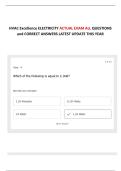 HVAC Excellence ELECTRICITY ACTUAL EXAM ALL QUESTIONS and CORRECT ANSWERS LATEST UPDATE THIS YEAR