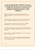 TCDHA RADIOGRAPHY MIDTERM AND FINAL EXAM REVIEW NEWEST ACTUAL EXAM WITH  COMPLETE QUESTIONS AND DETAILED  VERIFIED ANSWERS GRADED A&plus; &vert; 100&percnt;  VERIFIED &vert;