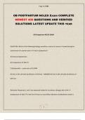 NCLEX Postpartum Exam A & B ACTUAL EXAM ALL 600 QUESTIONS and CORRECT ANSWERS LATEST UPDATE THIS YEAR