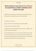 NCLEX Postpartum Exam A & B ACTUAL EXAM ALL 600 QUESTIONS and CORRECT ANSWERS LATEST UPDATE THIS YEAR