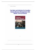 TEST BANK AND SOLUTION MANUAL FOR CANADIAN HUMAN  RESOURCE MANAGEMENT 12TH CANADIAN EDITION
