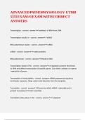 ADVANCED PATHOPHYSIOLOGY- UTMB 5355 EXAM -1 EXAM WITH CORRECT ANSWERS 